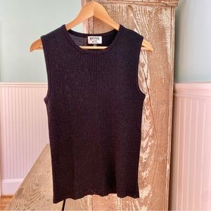 Kasper black knit sweater tank top Size S. Like new.